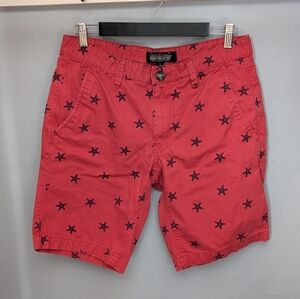 🧶 Preppy Red Starfish-Patterned Men's Shorts